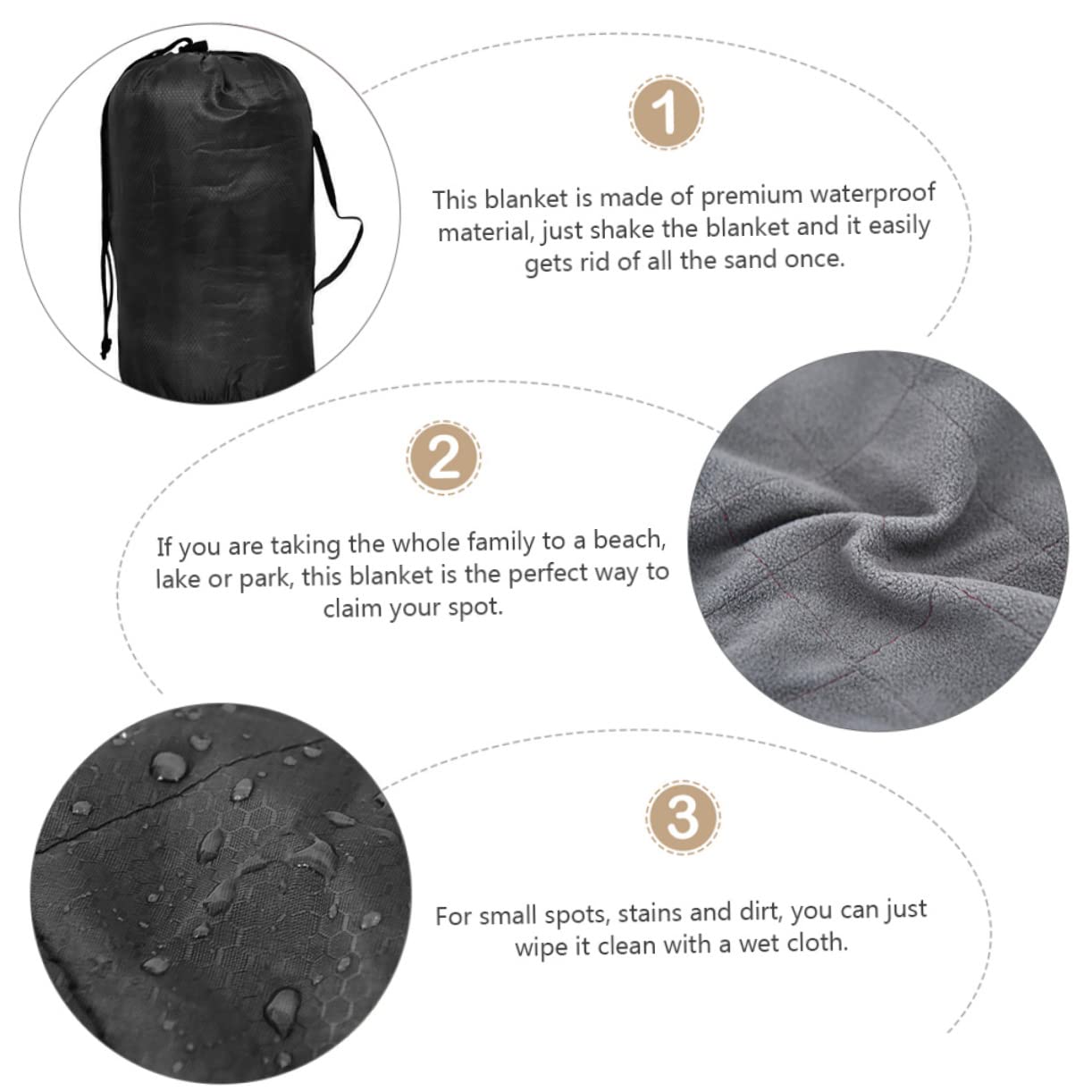 Happyyami De Fleece para Picnic y Playa y Ligera para Acampadas y Actividades Al Aire
