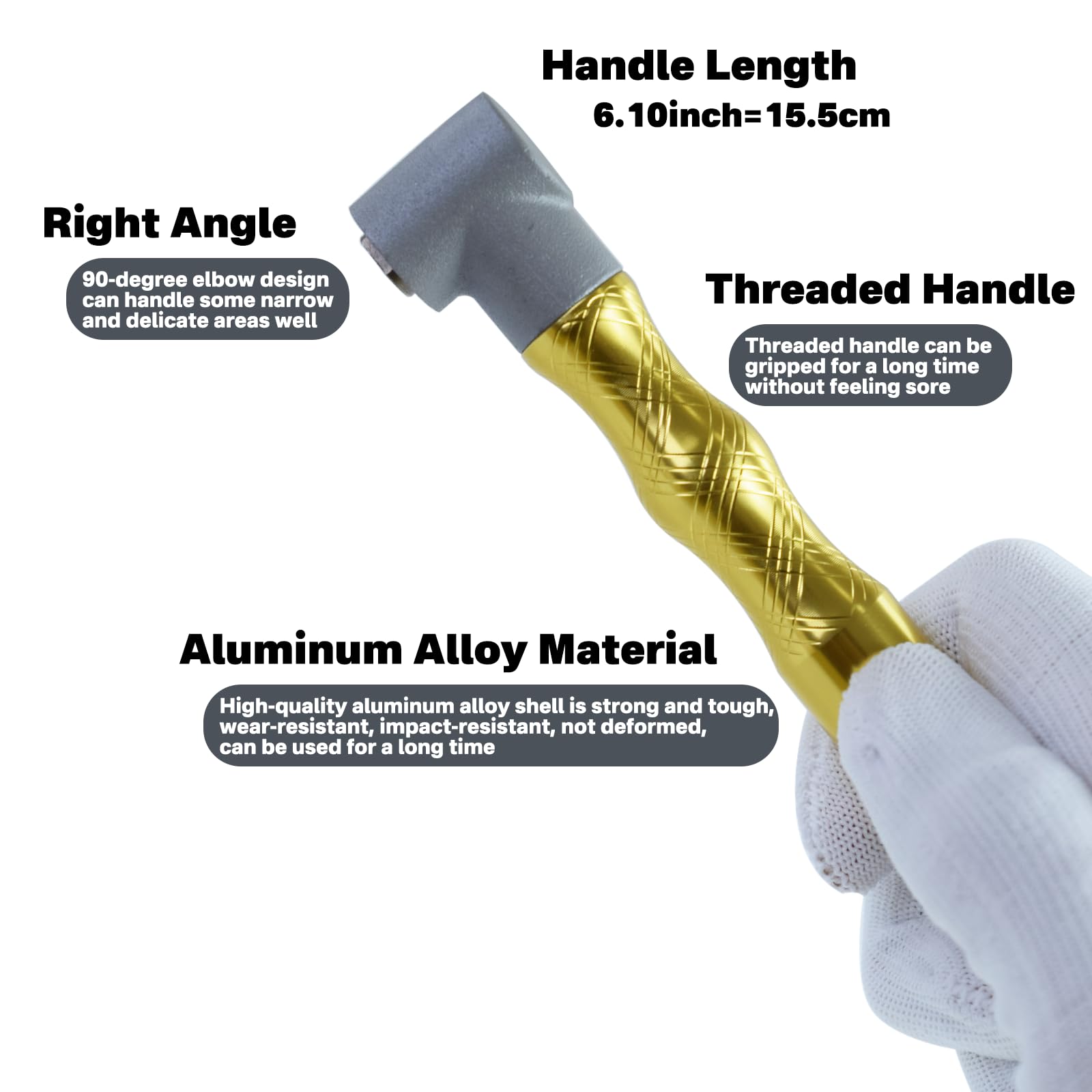 CTISMICE 90 Degree Flex Shaft Rotary Tool Handpiece, 41pcs Right Angle Flexiable Shaft Hand Piece Attachment Set Compatible with Flex Shaft Grinder, Bench Polisher, Electric Drill