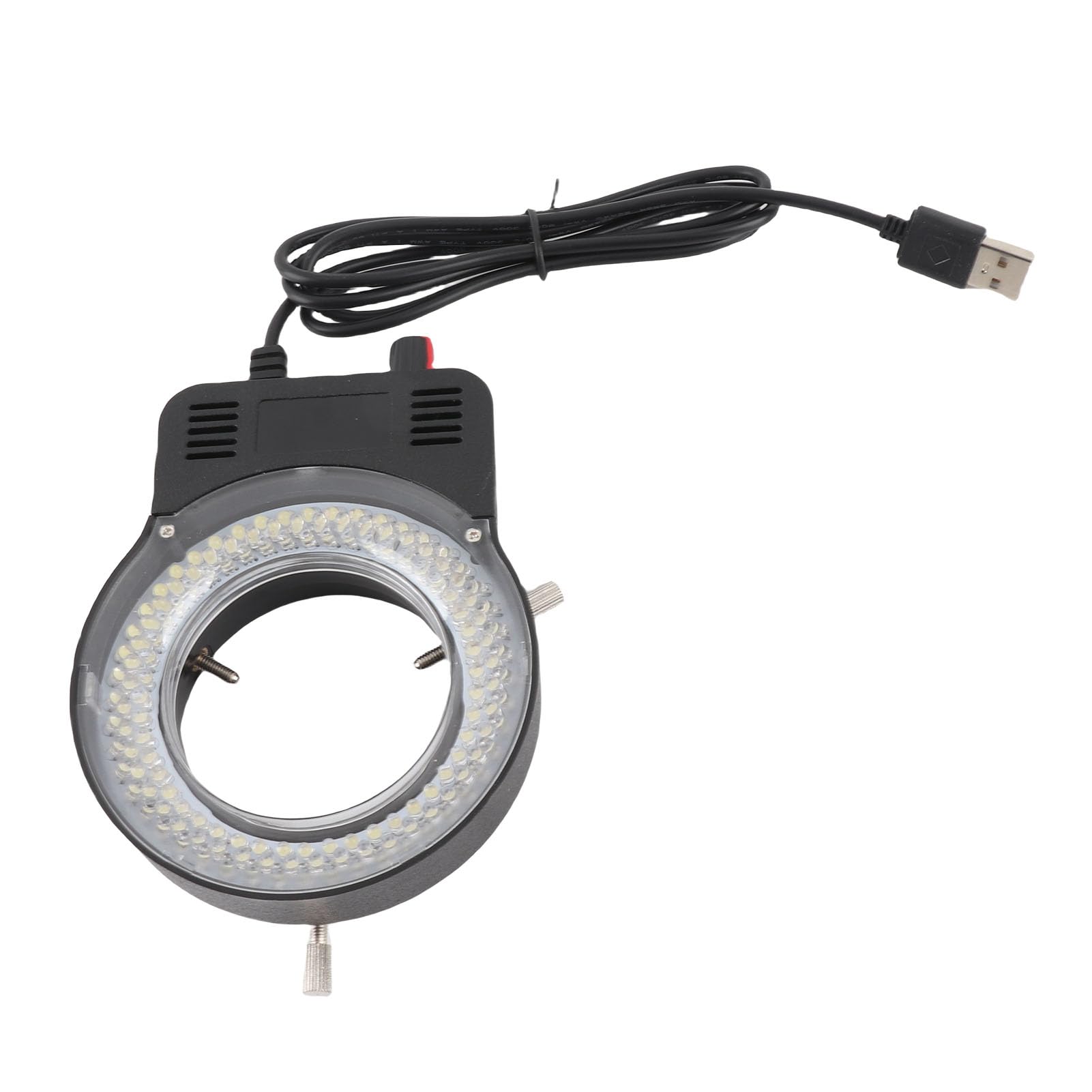 Illuminatore Regolabile con Luce per Microscopio Ad Anello a 144 LED, Lampada per Microscopio Ad Alta luminosità Alimentata Tramite USB Sorgente Luminosa Ad Anello a LED per