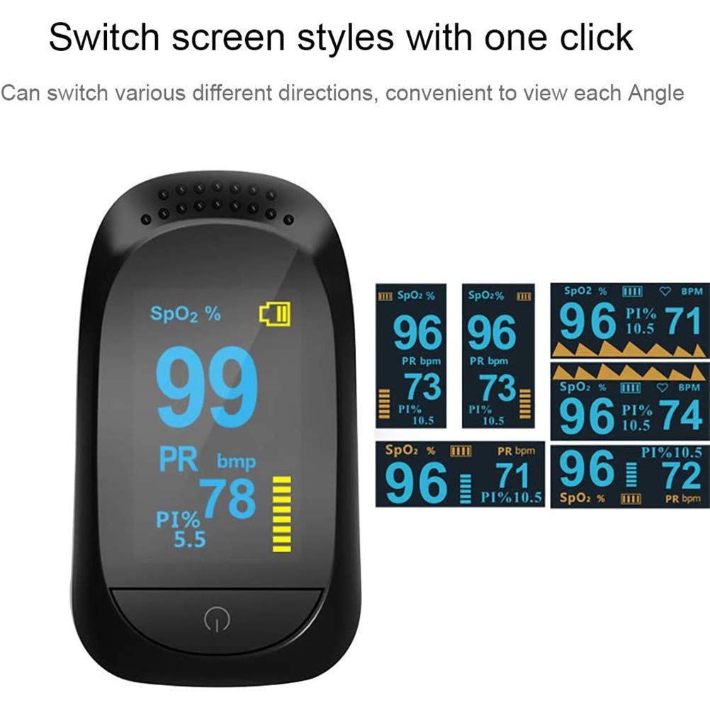 Pulsossimetro da Dito,Portatile Saturimetro con Display LED Ossigeno Saturimetro Monitoraggio Cardiofrequenza per Saturazione di Ossigeno e Frequenza del Polso