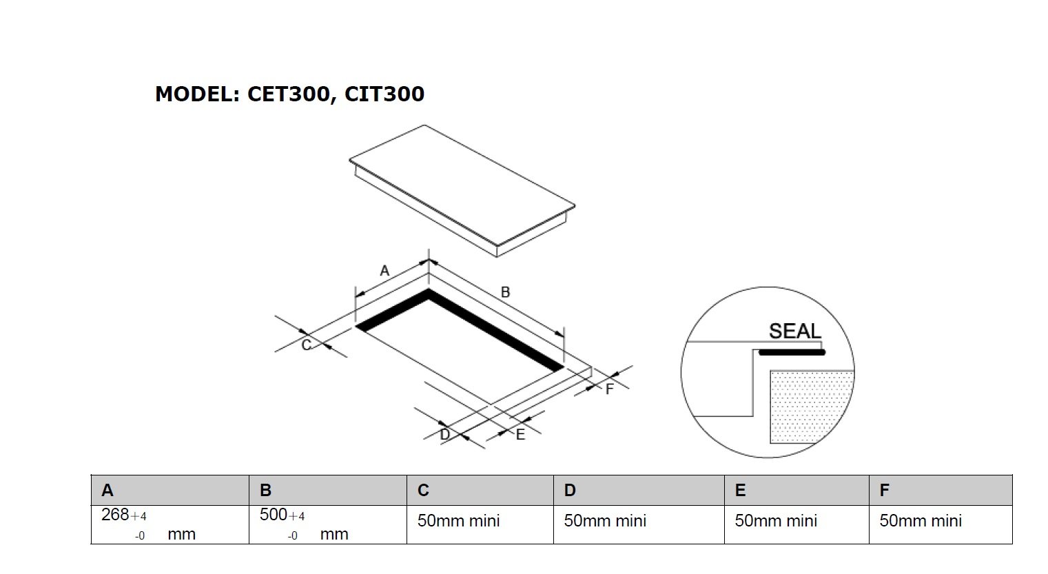 Cookology 30cm Domino Ceramic Induction Hob CIT300 300mm Black Glass