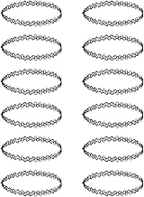 90s Choker Necklace Kit, Tattoo Choker Necklace, Elastic Stretchable Neon Chokers, Gothic Tattoo Choker Chain Jewelry for Women Girls