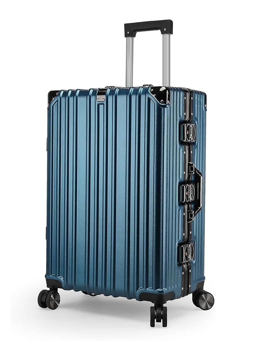 EB EVER BEST-Series Of BagsZipperless Executive Aluminum Frame Luggage Hardside Lightweight PC Travel Trolley with Spinner Wheels Bussiness Suitcase (26 inches)