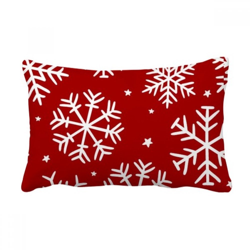 Coussin lombaire flocon de neige rouge de noël pour canapé 16x24