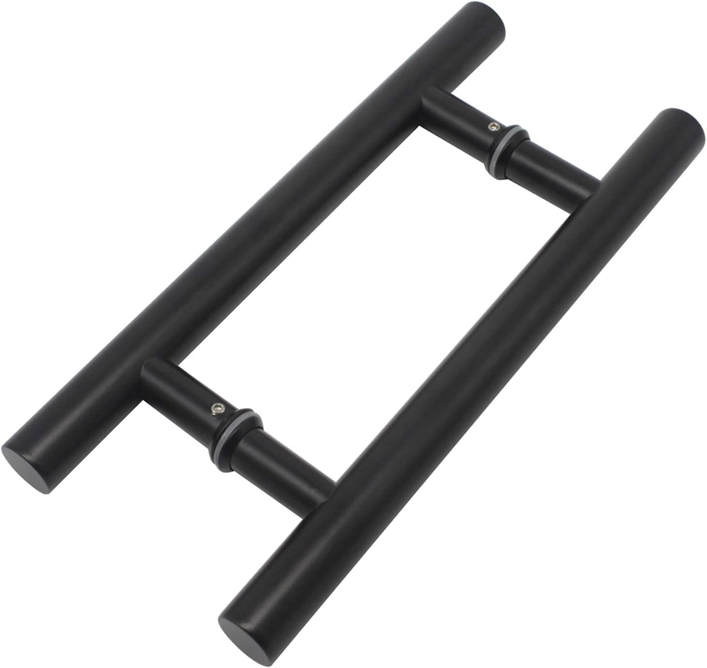 12" Sliding Barn Door Handle and Pull Hardware Set - Double Side - Finger Flush Pull and Handle for Sliding Door Barn Gate Shed Garage - Heavy Duty - Matte Black