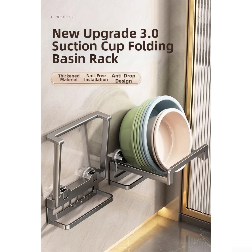 para estante de Aluminio para Baño Plegable y Ahorro Espacio