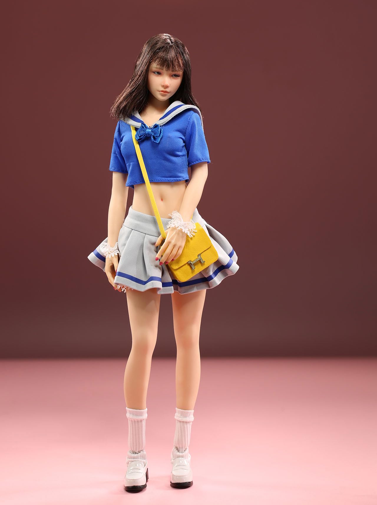 Jupe plissée grise 1/6 pour shooting photo de figurines