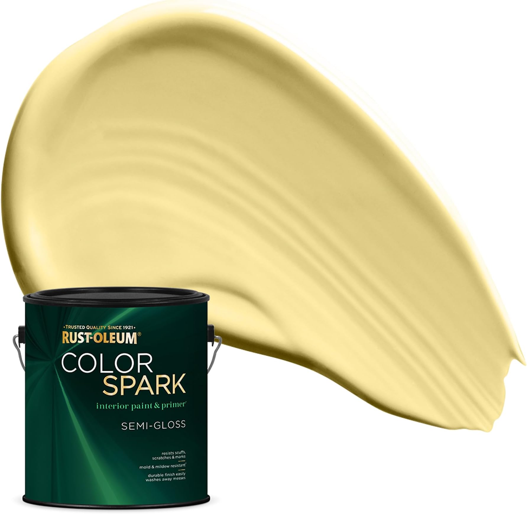 Rust-OleumColor Spark Interior Paint and Primer in One, Semi-Gloss, Crème Brulee, 1 Gallon
