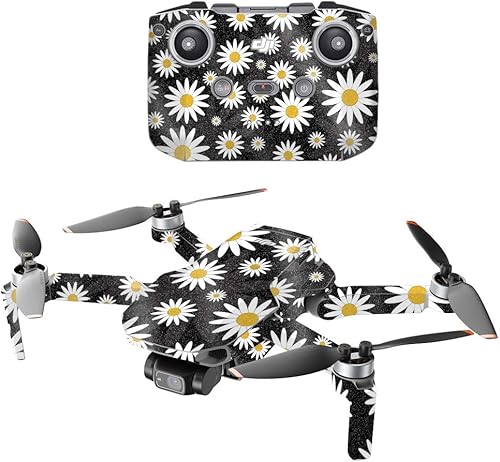MightySkins Glitter brillante compatible con DJI Mini 2 Dron portátil - Margaritas  Acabado de purpurina protector, duradero de alto brillo  Fácil