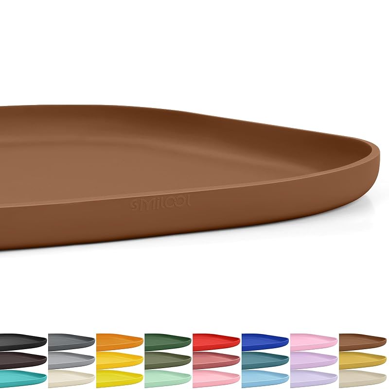 Tapete para alimentação de cães e gatos em silicone impermeável SMILOOL marrom — 1 unidade