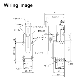 BAOMAIN WLCA12-2-Q Adjustable Roller Lever Limit Switch, SPDT 1NO 1NC Momentary Action, Waterproof IP66, 10A 380V AC for CNC Milling, Lathe, Machine Tools, Conveyors &Gate Control (with Cable Gland)