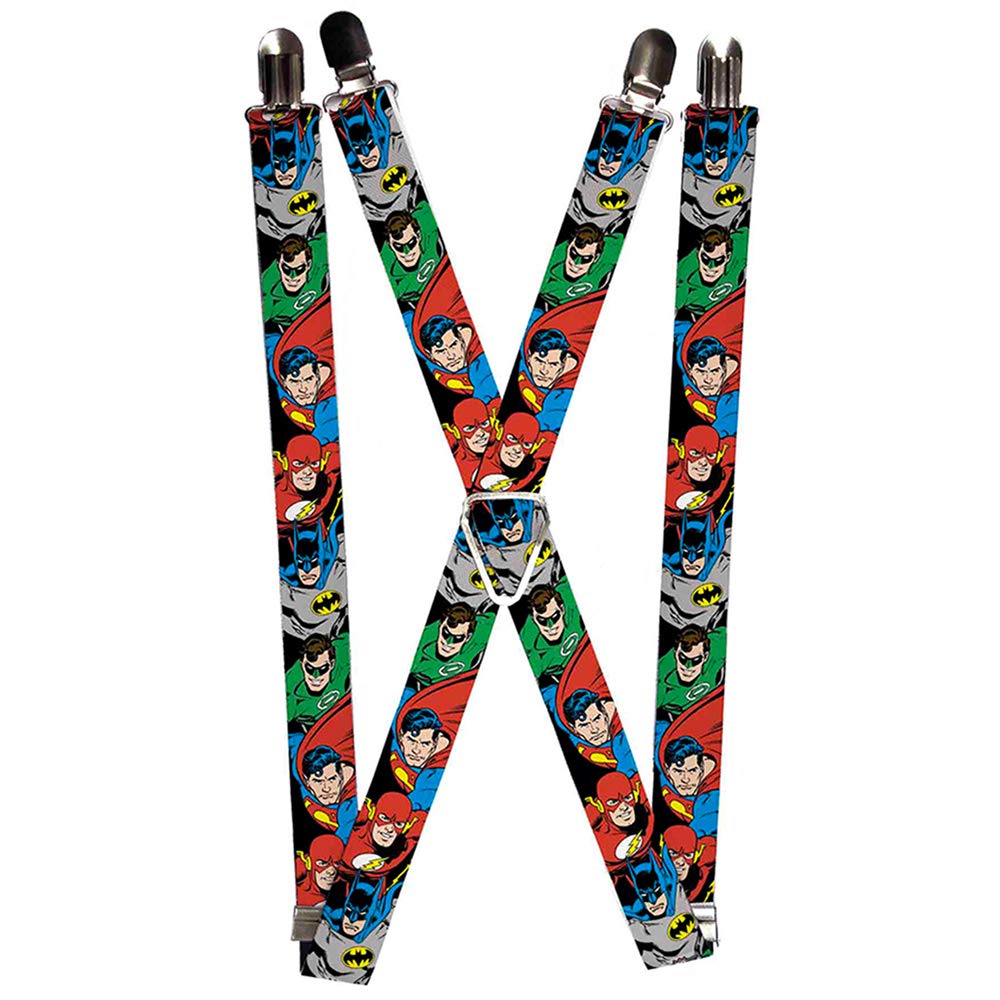 Buckle-Down Unisex's Suspenders - Superbohaterowie Ligi Sprawiedliwości Zbliżenie Nowe