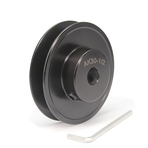 Miniatura 29 de Zeberoxyz AK28 - Poleas de banda de ranura única, 2.8 pulgadas de diámetro exterior de 5/8 pulgadas, polea de correa en V de hierro fundido