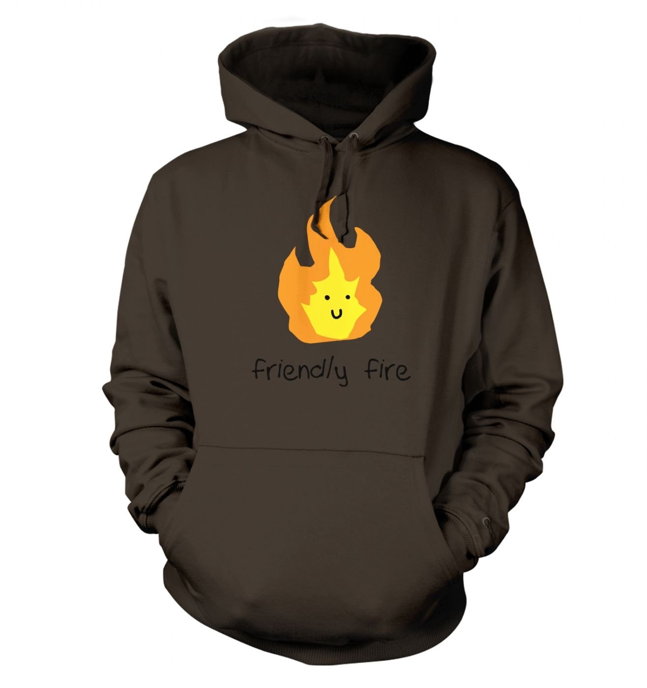 Sweat à capuche Amical Fire marron XL idéal pour les soirées fraîches