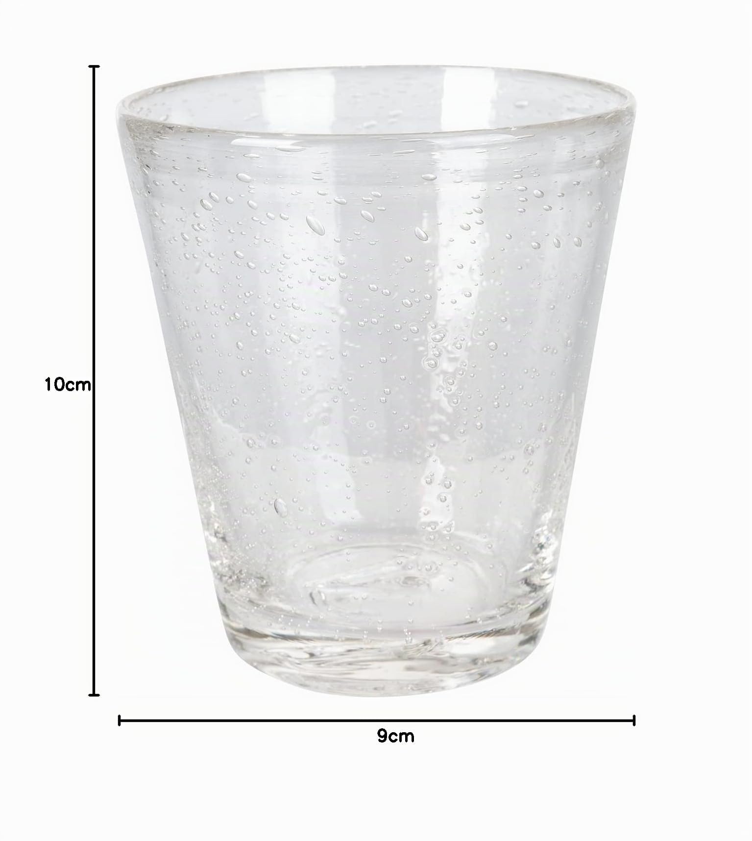 Cancun Greenery Lot de 6 verres à eau en pâte de verre soufflé 330 ml