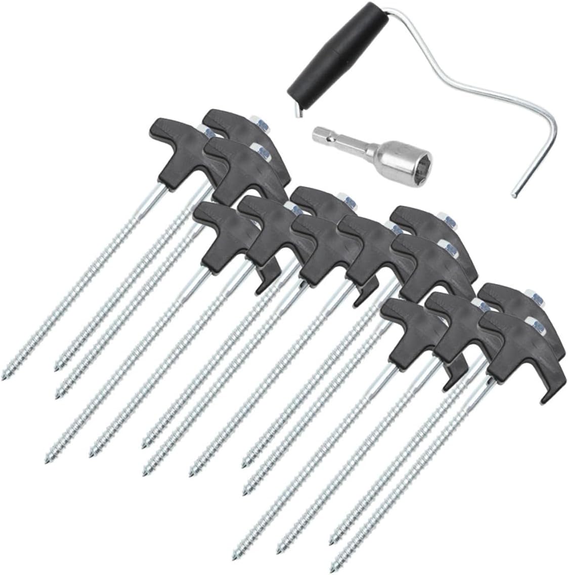 Heavy Duty Tent Stakes Steel Tent Pegs 22pcs Outdoor Camping Ground Anchors Securement