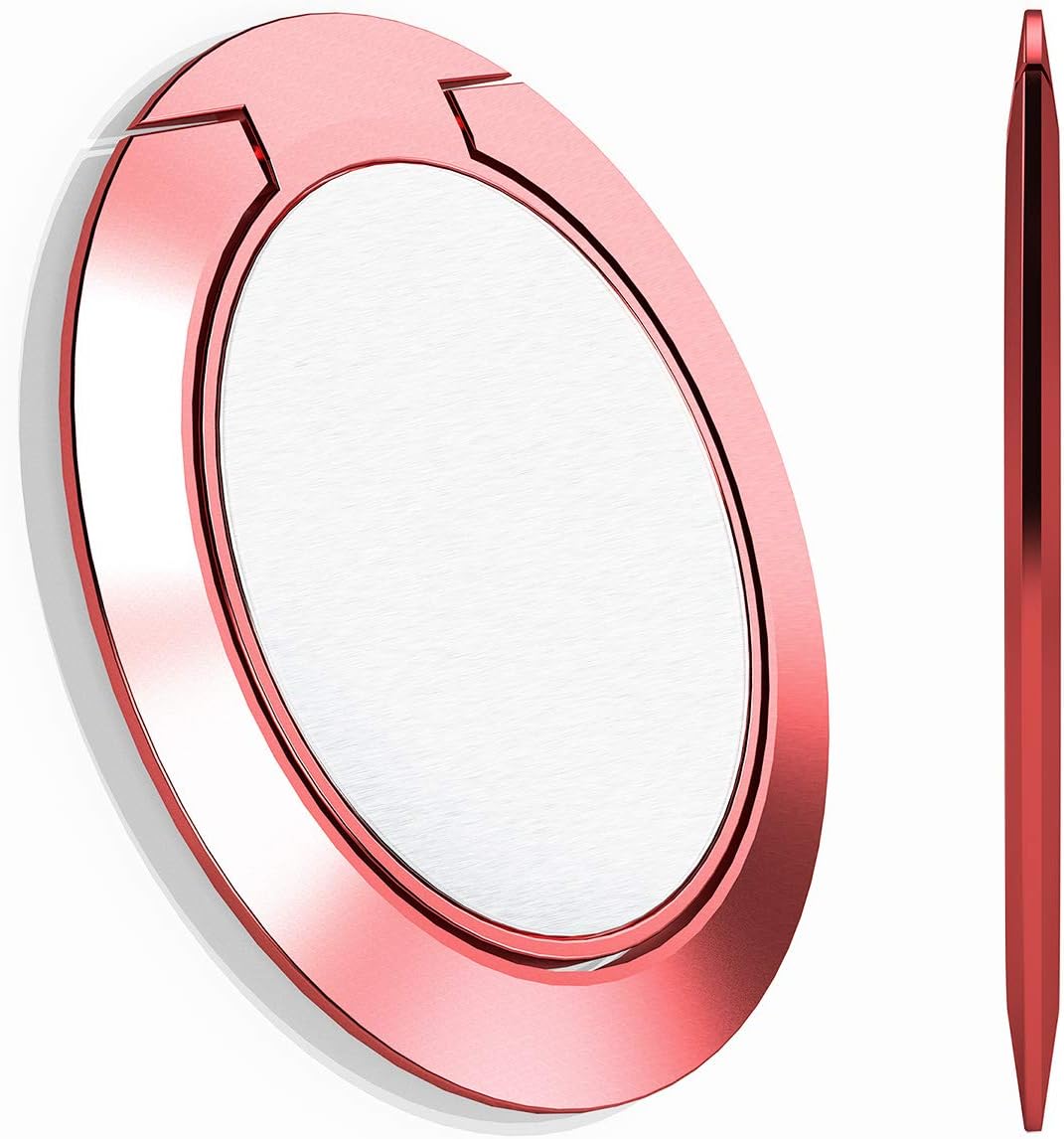 World's Slimmest Phone Ring Holder, Ultra Thin Cell Phone Ring Stand for Magnetic Car Mount Hook - Compatible for iPhone X 8 7 Plus 6S 6 5s 5 SE,Galaxy S8 S7 S6 Edge,Note 8 5 (Rose Gold)