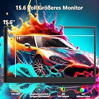 15.6'' Triple Laptop Monitor Erweiterung, 1080P FHD Laptop Screen Extender, Portable Monitor für Laptop, Laptop Bildschirm Erweiterung, Plug-Play, Dual Tragbarer Monitor für Mac/Windows/Chrom – Ansicht 2