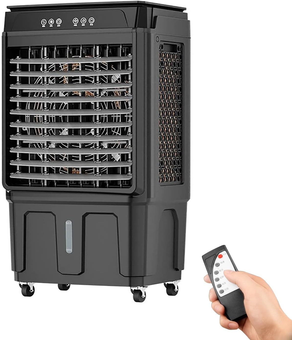 Portable Evaporative Air Cooler - Water Cooler Fan with Large Water Tank, 120° Oscillation, 3 Speeds, 12 Hour Timer, and Remote Control for Indoor and Outdoor Use