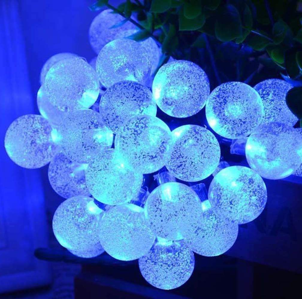 KEEDA Outdoor Solar 30LED Globe Ball String Lights for Garden Patio Yard Christmas Festival Party Decoration (Blue) - Image 4