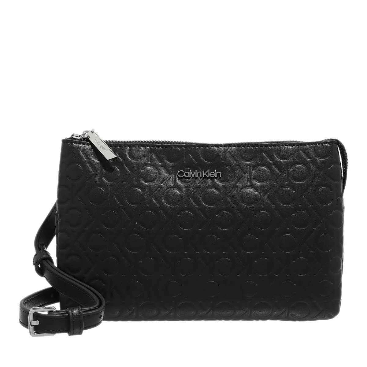 Calvin Klein CK Must Double Crossbody le sac en similicuir gaufré premium