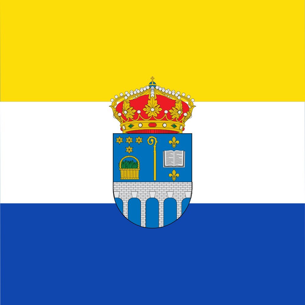 Drapeau large San Millan de Juarros carrée à trois franges