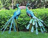 Oritty Peacock Garden Statues for Outdoor, Metal Peacock Yard Art for Home Backyard Patio Lawn...