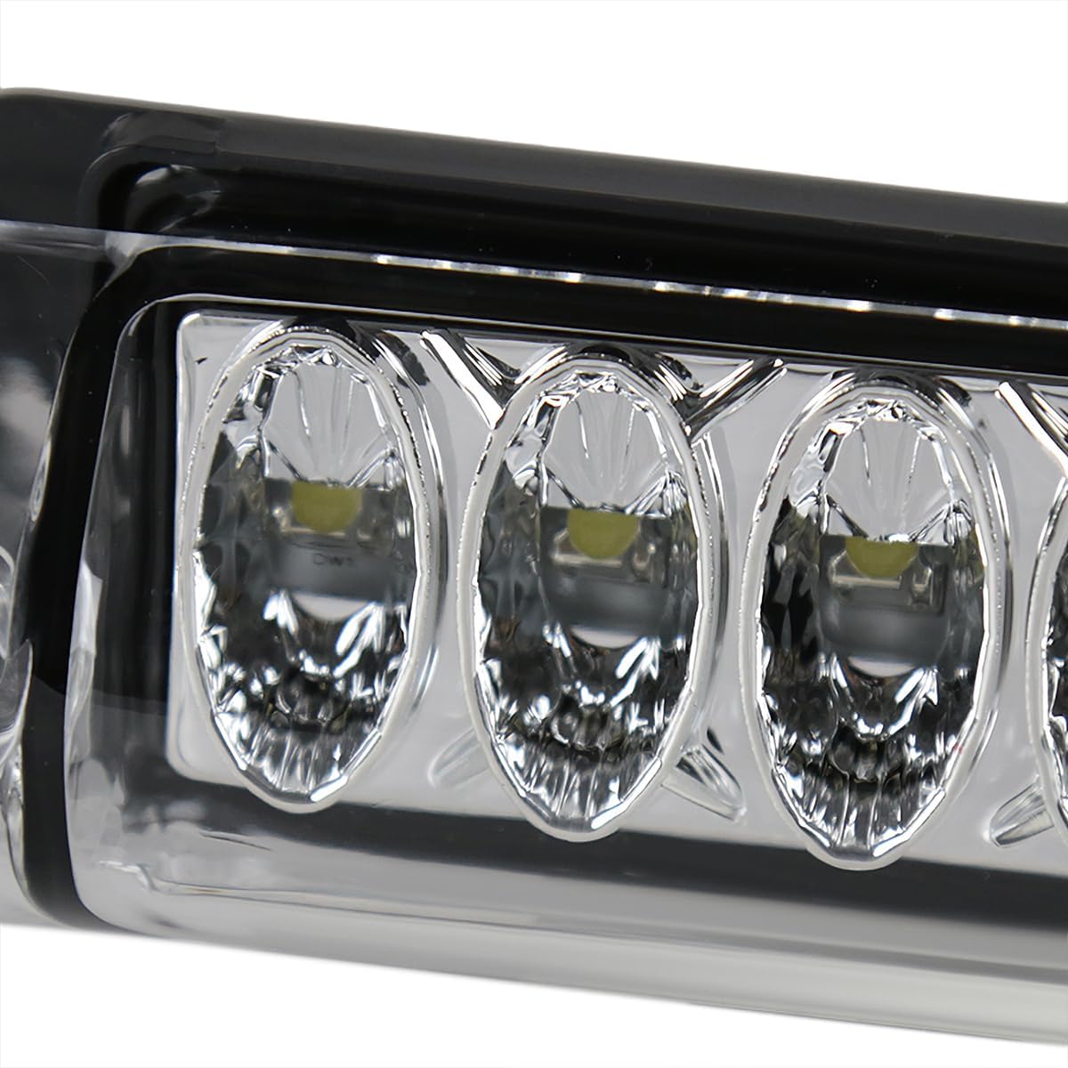 SPEC-D TUNING LED Chrome Clear 3rd Brake Light Compatible with 1997-2003 Ford F-150, 2004 Ford F-150 Heritage, 1998-1999 Ford F-250, 2002 Lincoln Blackwood