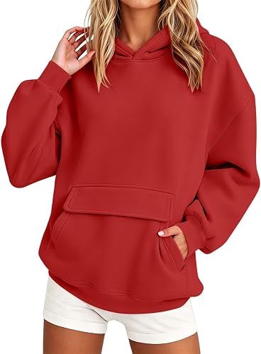 Vividcrate Womens Straight Hoodie Pullover Casual Kangaroo Pocket Hooded Plain S