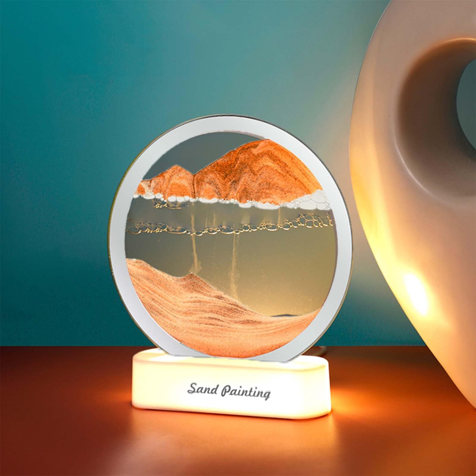 CLEMATIS Moving Sand Art with Led Light | Round Glass 3D Deep Sea Sandscape in Motion Display | Flowing Sand Frame for Home Decor, Office, Living Room (Multicolor) (B0CSKFDNDR) Amazon Price History, Amazon Price Tracker