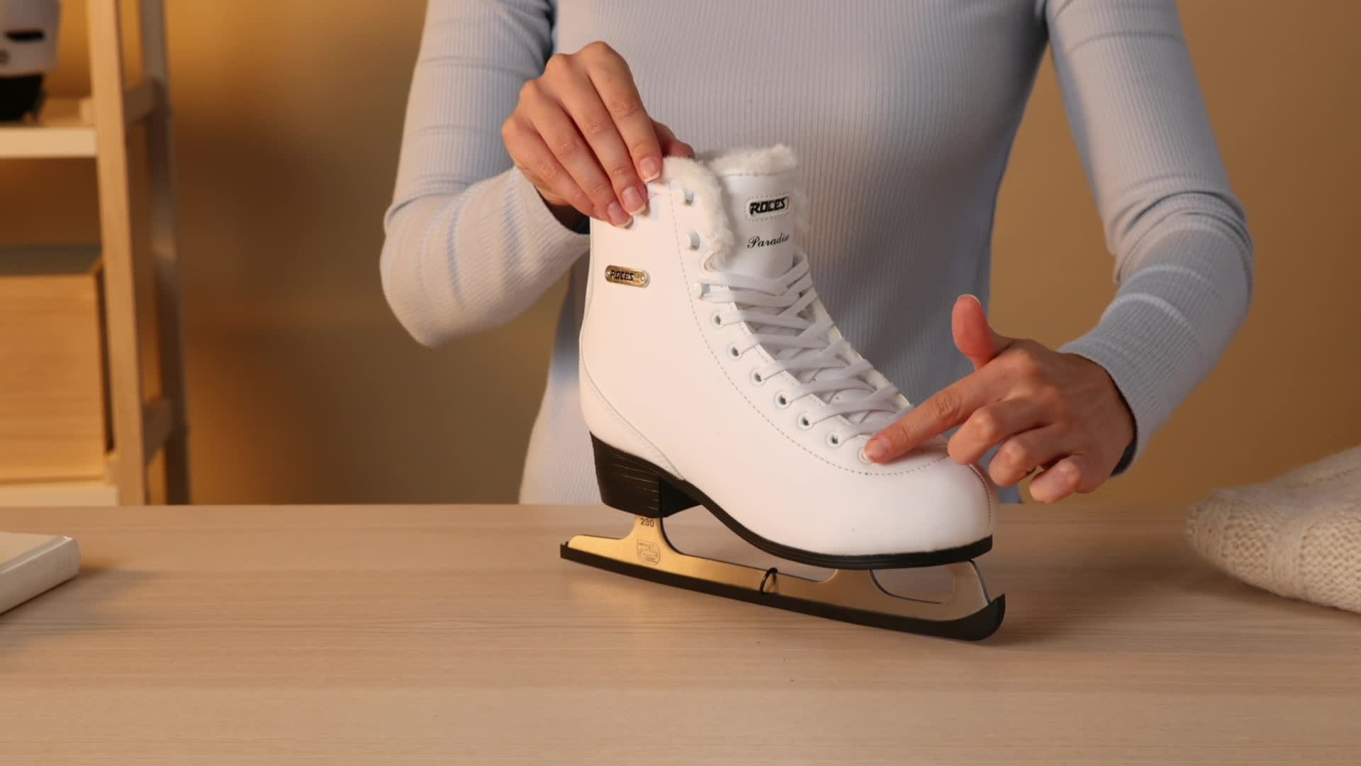 Pattini Da Ghiaccio Roces Paradise Eco-Fur Donna - Per Tempo Libero, Con Pelliccia Teddy