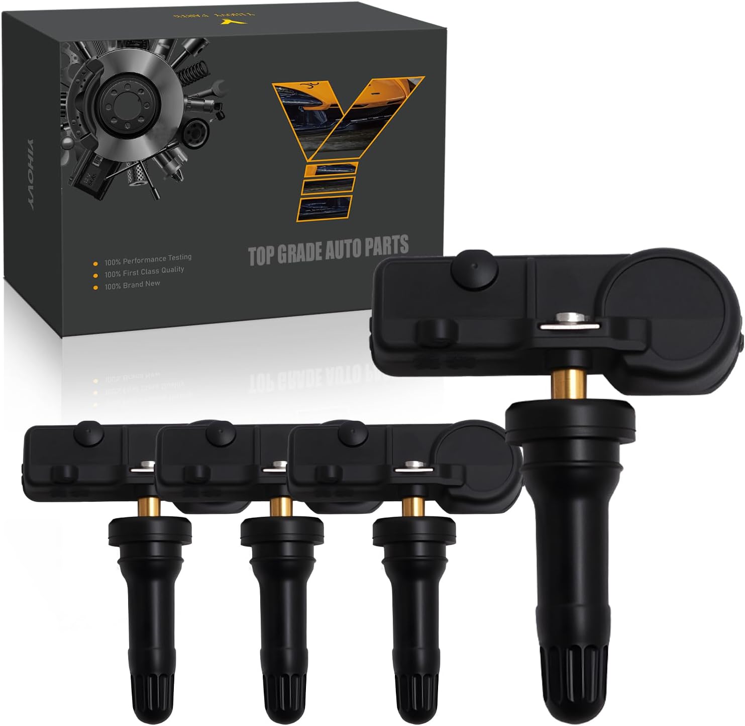 Pre-Programmed TPMS Sensor Tire Pressure Monitoring Sensor 9L3Z1A189A fit for Ford Edge Escape Explorer F150 Flex Focus Fusion Ranger Taurus Transit, fit for Lincoln Navigator MKZ - 315MHz (4)