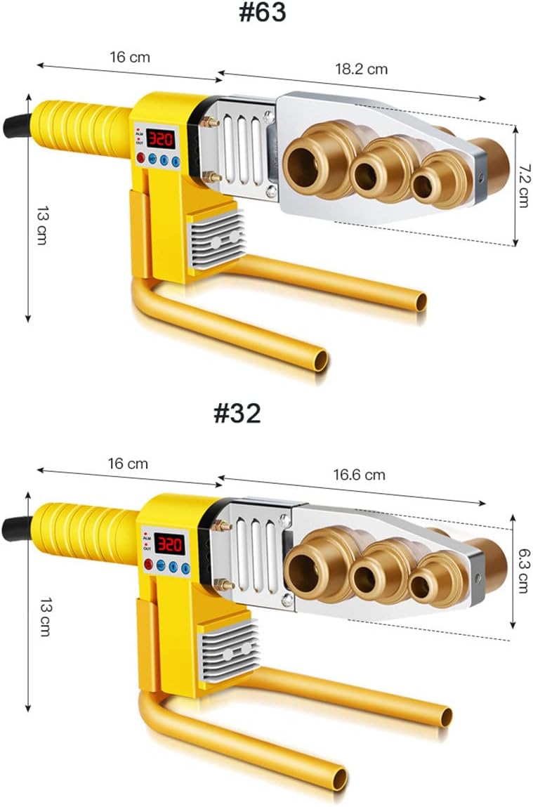 Plastic Pipe Welding Machine - Intelligent Digital Display, Adjustable Temperature 0-320℃, Compatible with PE/PB/PPR Pipes, Anti-Scalding Line for Efficient Fusion Welding