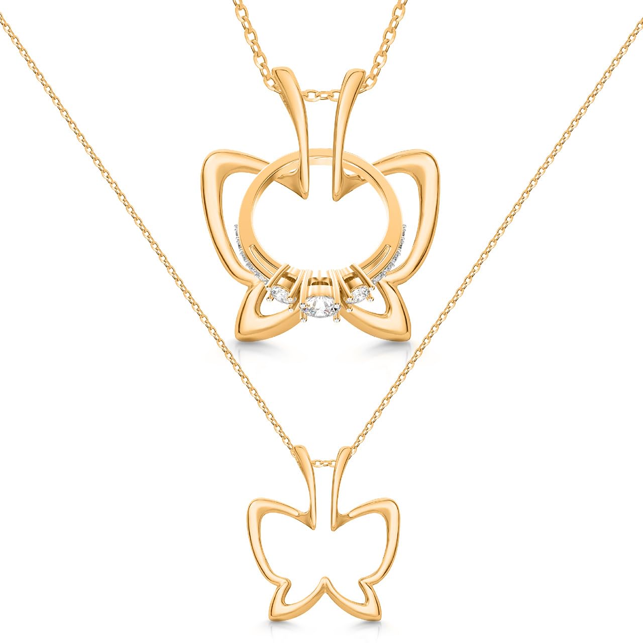 Ring Holder Necklace - Stainless Steel Necklace with Gold Finish - Engagement Gift for Doctors & Nurses - Gold Jewelry for Mom or Grandmother