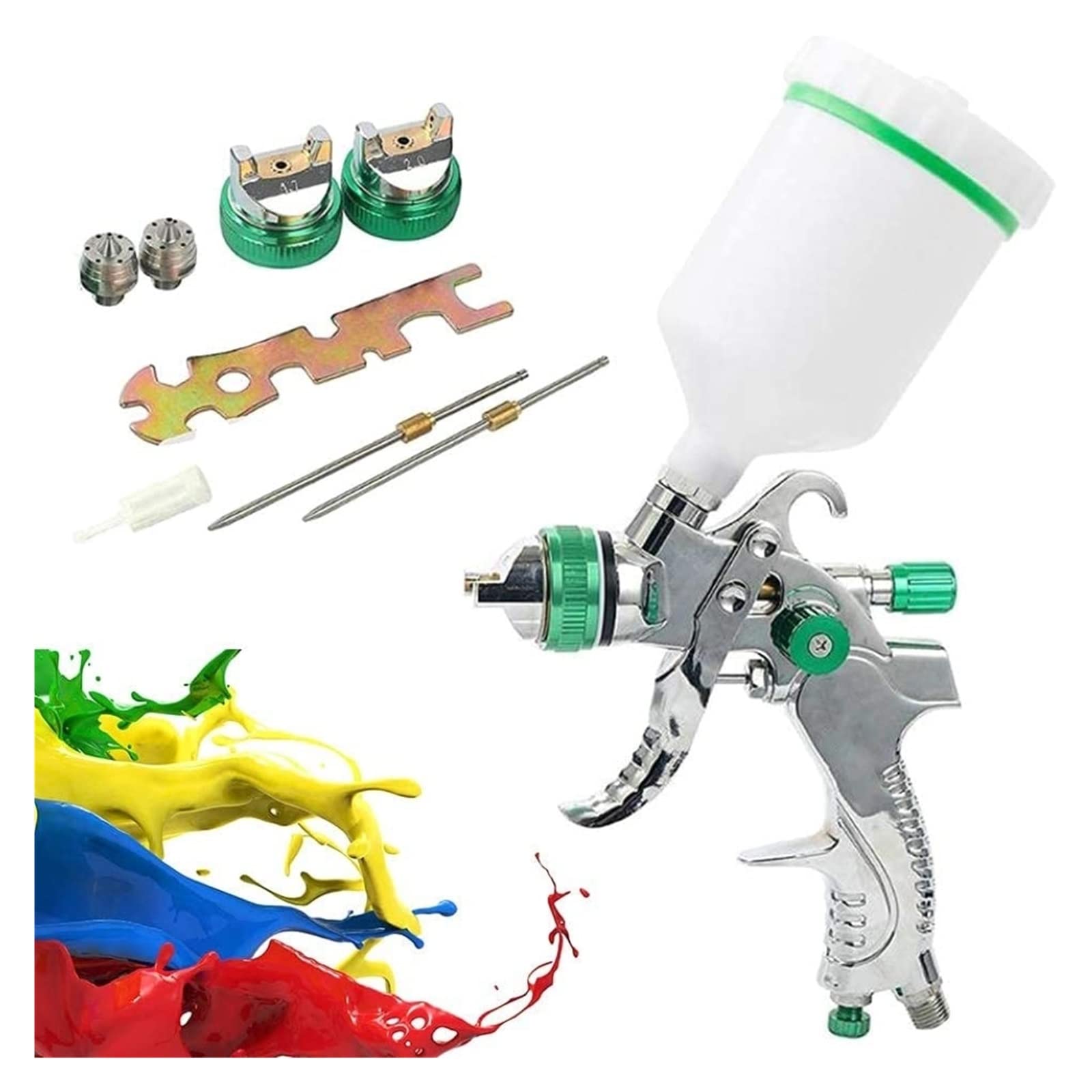 Pistolet Natryskowy, Profesjonalny Pistolet Natryskowy HVLP 1.4/1.7/2.0/2.5 Mm Dysza Stalowa Grawitacyjny Pistolet Natryskowy DIY Zestaw Farb W Sprayu Przenośny Lakier Samochodowy Pistolet(2.0mm Gun K