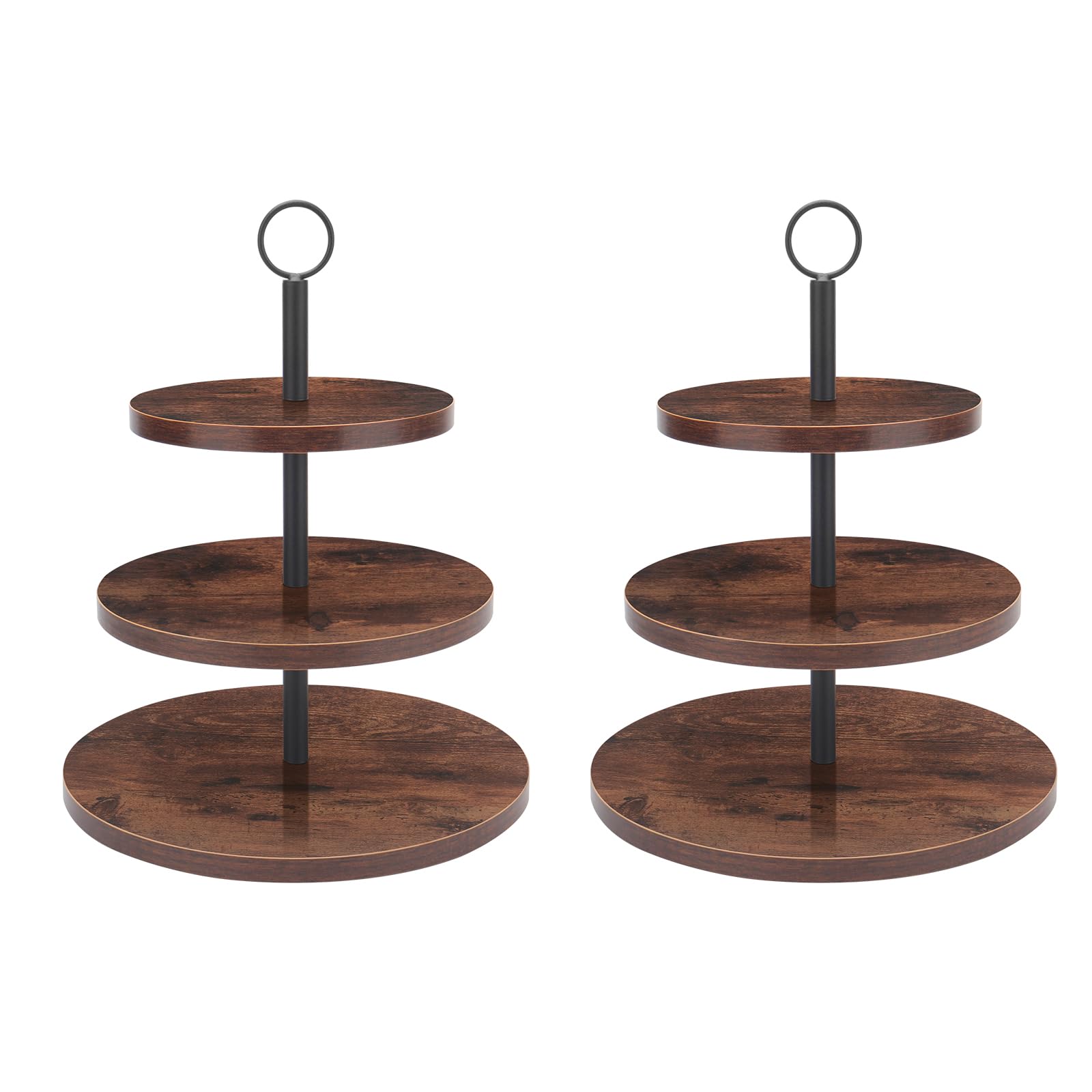 Photo 1 of 2 Set 3 Tier Cupcake Stand, Large Tiered Serving Tray Cupcake Tower, Wood Veneer Serving Stand Display Dessert Cookie Candy Buffet Holder for Home Tea Party, Wedding, Farmhouse, Kitchen Decor-8"x10"x12"