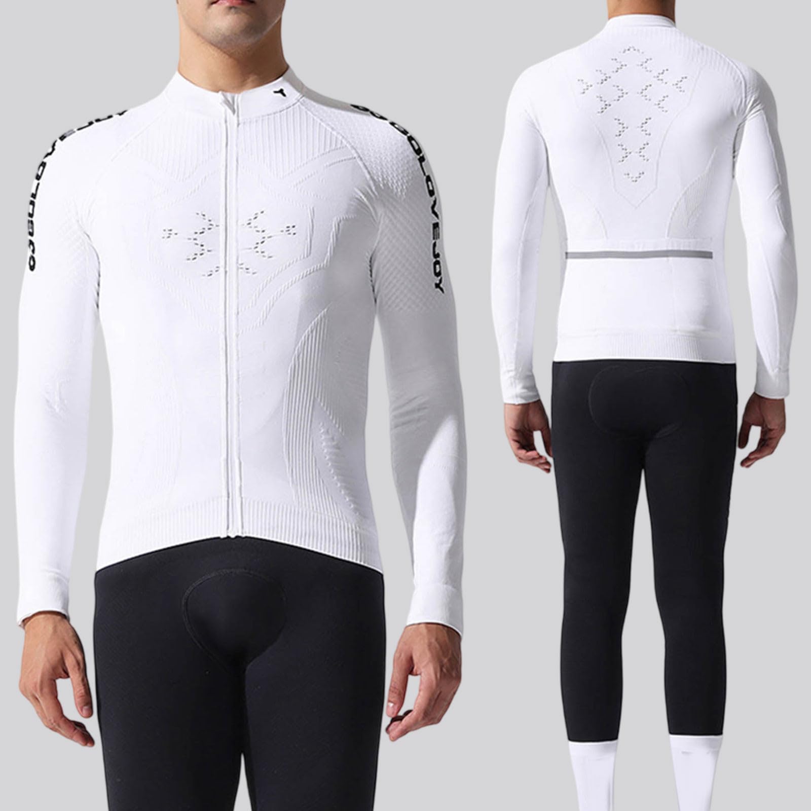 Maglia da ciclismo da uomo, a maniche lunghe, primavera, autunno, mountain bike, termica, con chiusura lampo, traspirante, ciclismo, asciugatura rapida, abbigliamento da ciclismo