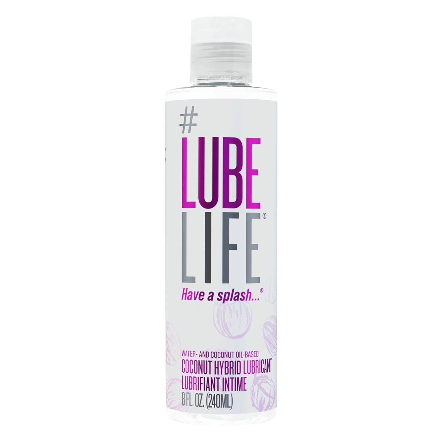 LubeLife Coconut Hybrid Lube Water Coconut Oil Personal Lubricant Smooth Skin-Safe Formula with Easy Clean for Privacy Toys
