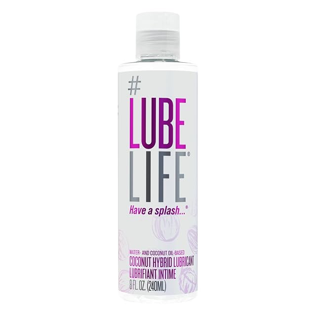 LubeLife Coconut Hybrid Lube Water Coconut Oil Personal Lubricant Smooth Skin-Safe Formula with Easy Clean for Privacy Toys