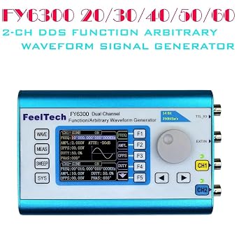 FeelTech FY6300 Function Arbitrary Waveform Signal Generator 20/30/40/50/60MHz Dual Channel Digital Frequency Count Sampling Rate 250MSa/s(FY6300 20M)
