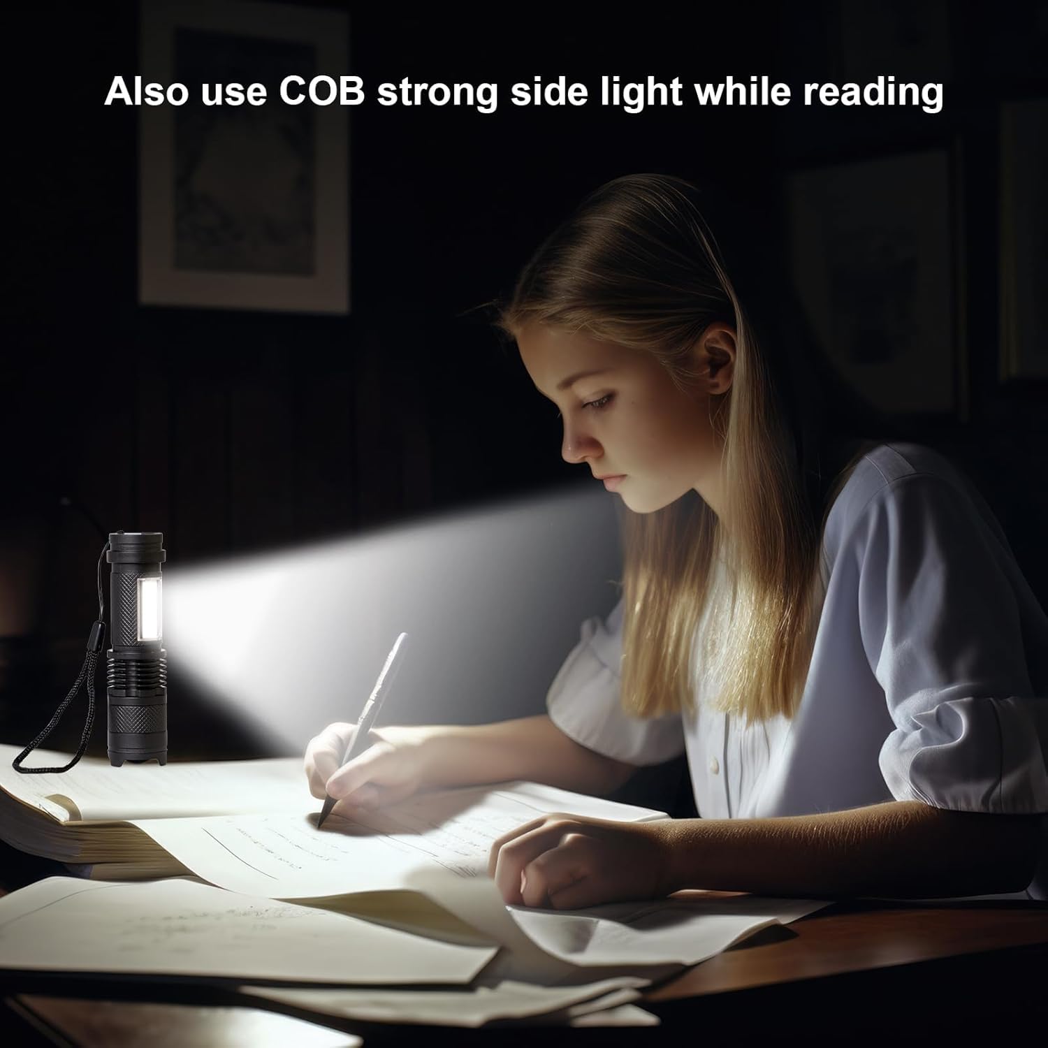 LQWELL® Mini Taschenlampe LED USB C Aufladbar, Zoombares Taschenlampen Klein mit 3 Lichtmodi, Tragbare Hand Flashlight für Camping, Wandern, Notfäll, Laufen, Radfahren, Nachtlesen