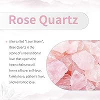 Vista 3 de TUMBEELLUWA Paquete de 2 collares de piedras preciosas naturales con dije de cristal crudo, joyería de piedra curativa, cuarzo rosa natural