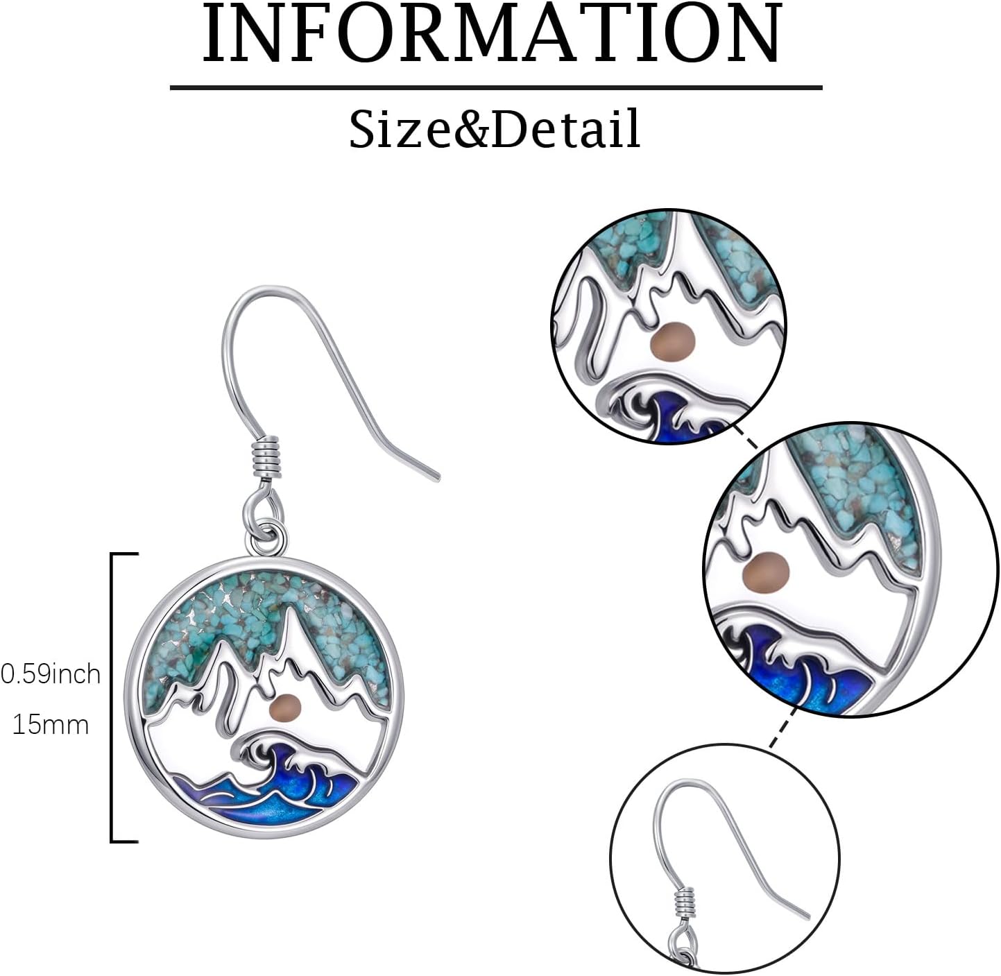 Mustard Seed Earrings for Women Sterling Silver Turquoise Mountain/Celtic Dangle Drop Earrings Faith Jewelry Christian Gifts for Christians Daughter - Image 4