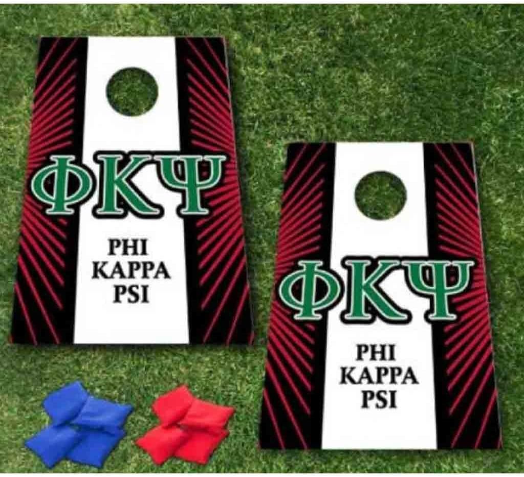 VictoryStore Cornhole Games - Phi Kappa Psi Cornhole Bag Toss Game 8 Bags Included, Officially Licensed, Great for Phi Kappa Psi Rush