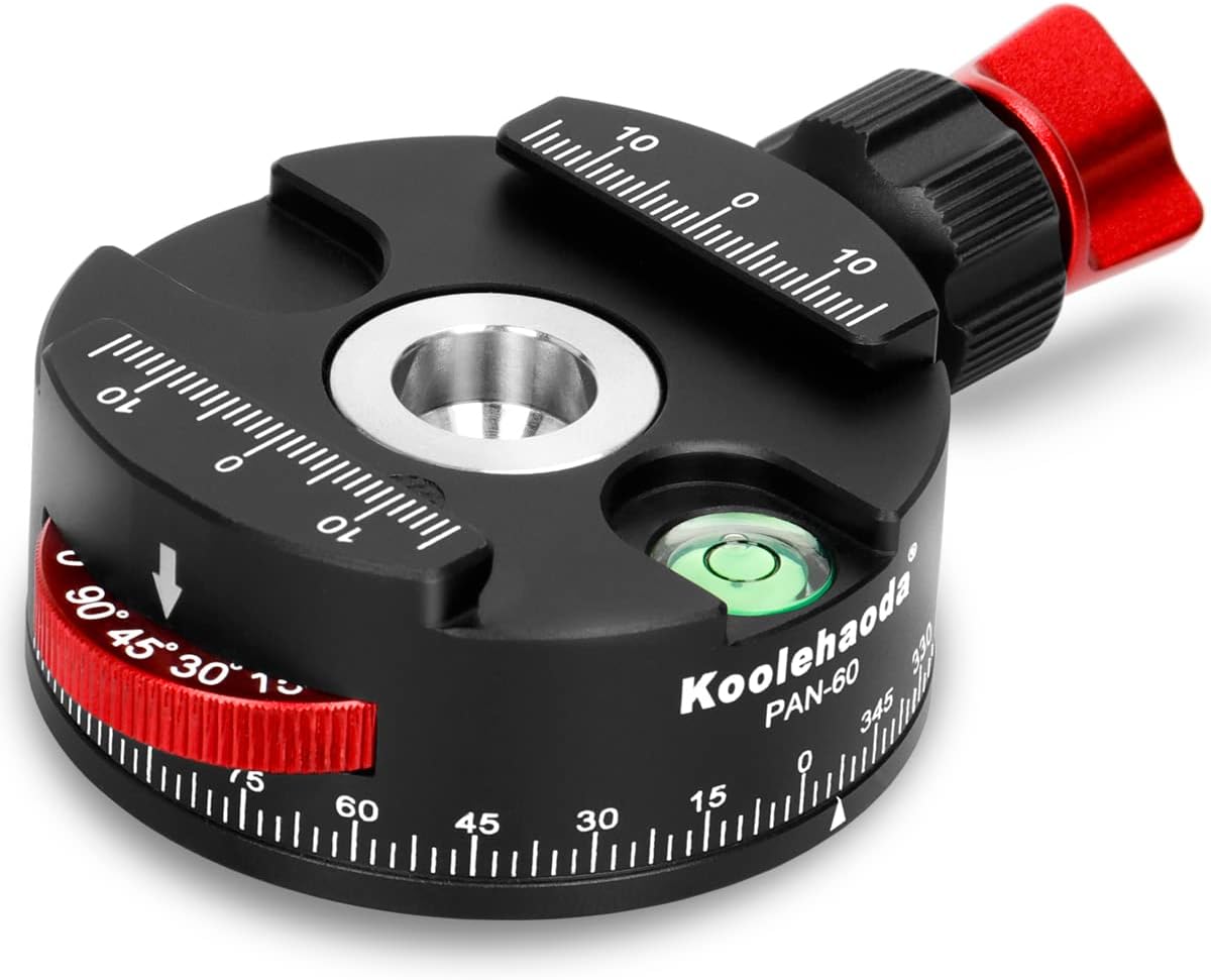 Panoramic Tripod Head 360ยฐ Full Metal Tripod Ball Head with Indexing Rotator Compatible for Arca Swiss Quick Release Plate