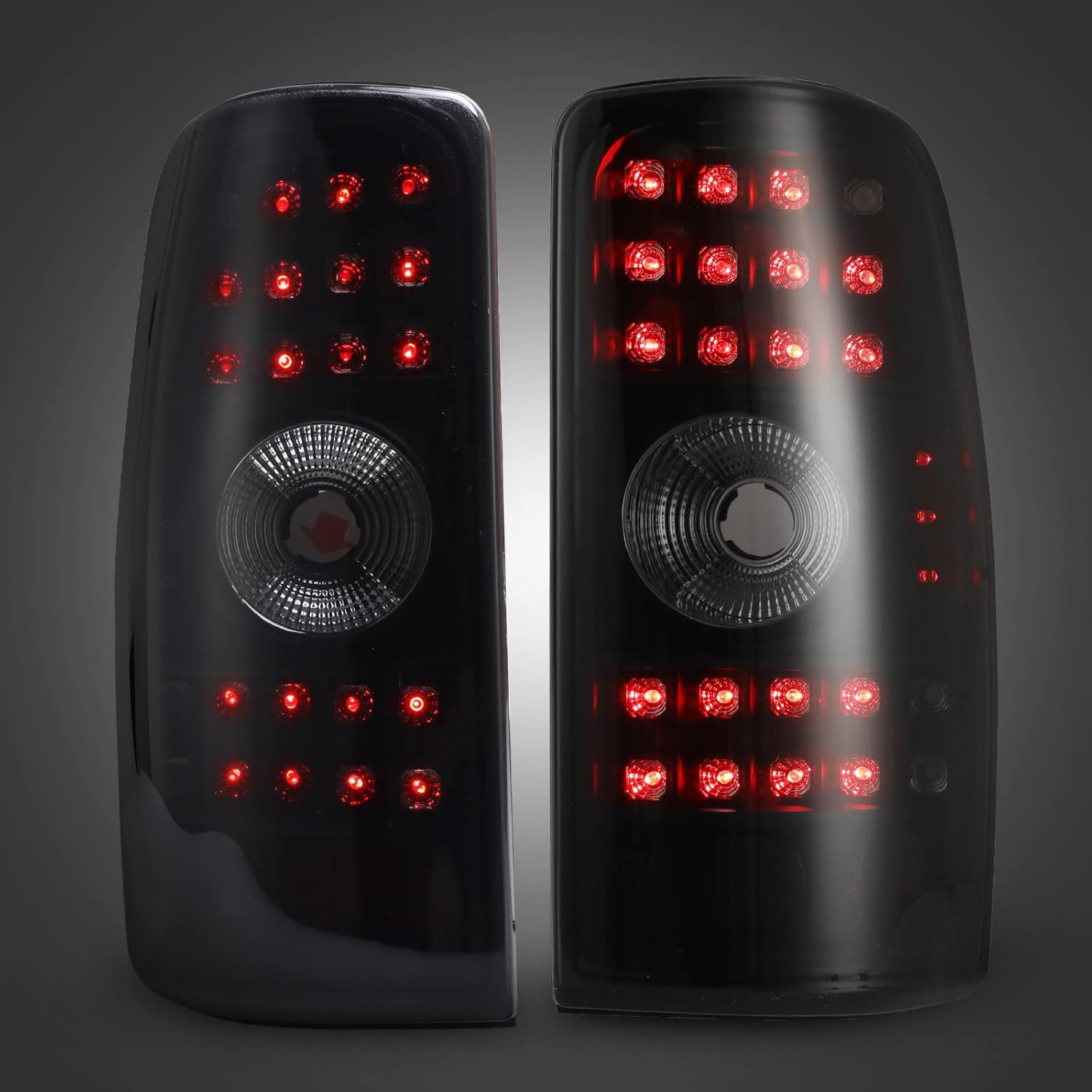 AUTOWIKI LED Tail Lights Fit for 2000-2006 Chevy Suburban/Tahoe/GMC Yukon (not fit Double Door/Barn Door Style models) Tail Lamp Assembly (Black/Smoke) 2PCS