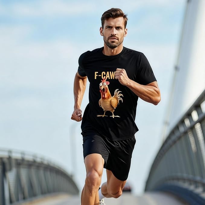 Drôle F-Caw-F Poulet T-Shirts Pour Hommes Décontracté 100% Coton T