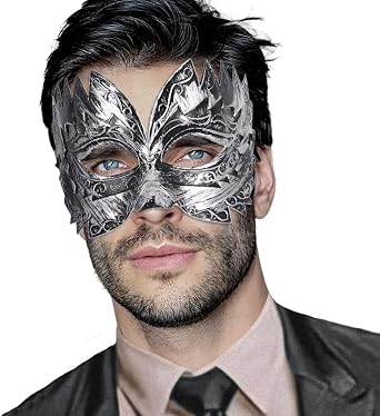 BODIY Vintage Masquerade Mask for Men Gold Roman Soldier Mask Venetian Eyemask Cosplay Custome Masks Rave Accessory