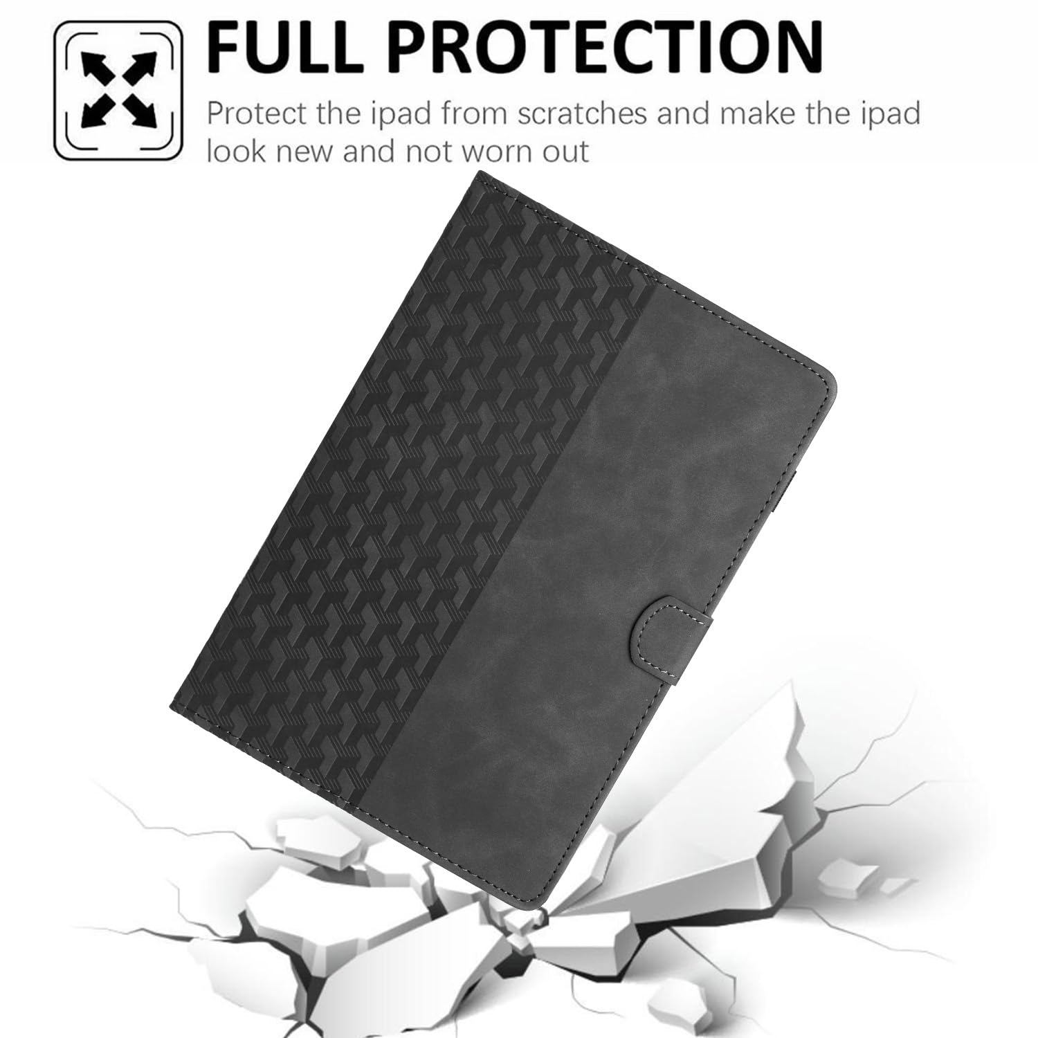 CASAFUNY Etui na iPad Pro 12,9 / 5/ 4/ 3. generacji, wielokątne folio, etui ochronne z funkcją automatycznego wygaszenia/wybudzenia do iPada Pro 12,9 2022/2021/2020/2018, czarne