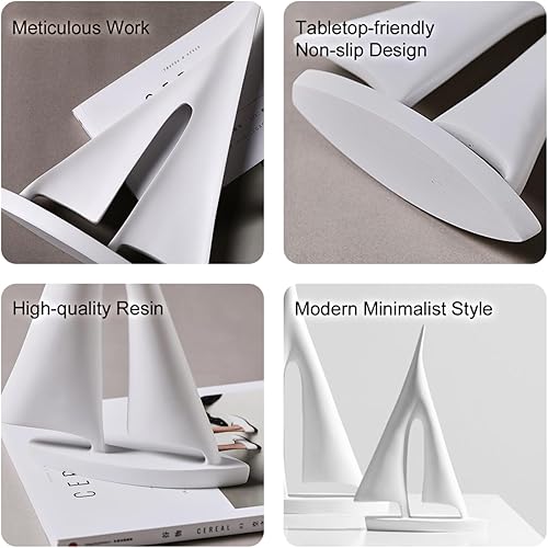 Miniatura 7 de Escultura moderna para decoración del hogar, decoración de velero, estatua abstracta de esculturas y estatuas de arte de resina, regalos de barco,